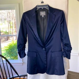 Kenna T navy satin blazer size sm (perfect for 4-6).